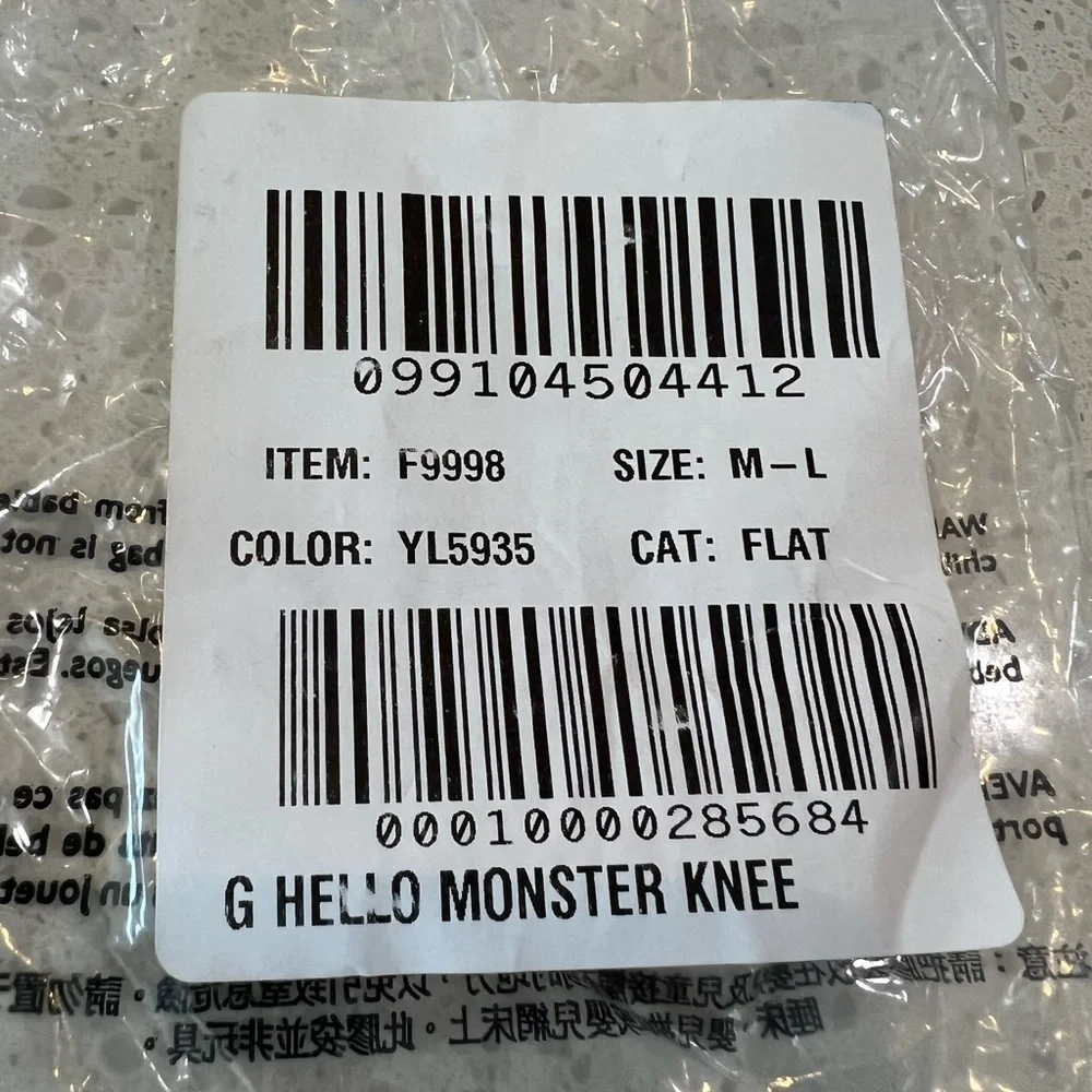 Crewcuts J Crew Girls Blue Sparkle HELLO Monster Tights Size M/L  NEW Halloween